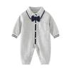 Mameluco de Bebé 100% Algodón Sencillo Primavera y Otoño Manga Larga Traje de Gateo para Niños y Niñas Traje de Béisbol para Bebé Gorra Camiseta Ropa Exterior de Moda