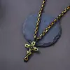 Moda Transfronteriza Europea y Americana Collar Personalizado de Acero Inoxidable Hip-Hop Colgante de Cruz para Hombre Cadena Cruzada Imperial