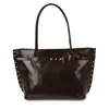 Bolsa Vintage de Grande Capacidade para Couro Oleoso, Nova Moda 2025 Bolsa de Ombro Feminina para o Dia a Dia, Bolsa de Mão Tote