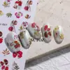Casa Vermelha Pequena Mesmo Estilo Adesivos de Unha Florais Japoneses Verão Fresco Brilho Adesivos de Unha Florais Adesivos