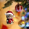 Transfronteiriço Novo Natal Criativo Gato Fofo Natal Casa Árvore de Natal Decoração Pingente Acrílico Plano Pingente