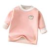 Camiseta abrigada para niños y niñas, camisa de otoño e invierno, pijamas gruesos para bebés, ropa de otoño de manga larga con forro polar para niños