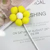 Decoración de pastel de flores enchufe bola tridimensional bola de algodón de colores arreglo de tarjeta de girasol mesa de postres de repostería de cumpleaños