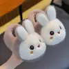 Pantuflas de Algodón para Niños y Niñas de Otoño e Invierno, Pantuflas Cálidas con Forro de Felpa para Niños Pequeños, Temática de Conejo, con Talón Cerrado