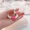 Faixa de Cabelo Rosa Love Intestino Pequeno Feminina Faixa de Cabelo de Alta Qualidade Elástico Faixa de Cabelo Simples Bola na Ponta Corda para Rabo de Cavalo Alto