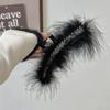 Grampos de tubarão de alta qualidade estilo pinça de trigo com pena de alta qualidade grampo de fixação placa traseira do cabelo grampo de cabelo feminino volume de cabelo grande grampo de cabelo