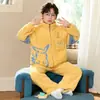 Cardigan de Pijama de Franela para Niñas con Cremallera Otoño Invierno Niños Espesado Coral Fleece Conjunto Ropa de Casa Cálida Estudiante Niño