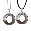 Collar con Colgante para Hombre Moderno Elegante Sencillo Versátil Obsidiana Hebilla de Seguridad Plata de Ley S925 Joyería para Mujer