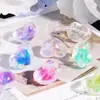 Brilho Alto Coração Coração Estrela de Cinco Pontas Transparente Cor Interna Furo Reto Contas DIY Corrente para Celular Chaveiro Corrente para Bolsa Acessórios de Joias