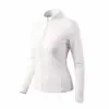 Cardigan de Yoga de Manga Larga con Cremallera Cuello Alto Cintura Adelgazante Ropa Deportiva Elástico Sensación de Piel Desnuda Transpirable Ropa para Pilates Fitness