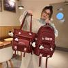 Novedad Mochila Escolar de Alto Valor Linda para Niña Escuela Secundaria Preparatoria Ligera Moderna Dos Piezas Mochila de Gran Capacidad