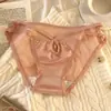 Roupa íntima feminina sexy de malha oca estilo puro desejo renda cintura média fina estilo francês sem rastros cuecas respiráveis lote