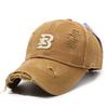 Gorra de béisbol para hombre, estilo urbano, con múltiples combinaciones, rasgada, bordada con letras, de algodón lavado antiguo para primavera y verano.