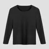 Camiseta térmica gruesa con forro polar para hombre para otoño e invierno, de manga larga, corte ajustado, capa base, cuello redondo, ropa interior básica