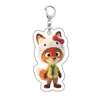 Estilo Ins Llavero de Zootopia Judy Nick Acrílico Dibujos Animados Accesorios Colgante para Pareja