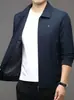 Nueva colección de otoño: chaqueta de negocios casual con cuello para hombre, chaqueta de alta gama, adecuada para hombres de mediana edad y mayores