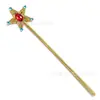 Cosplay Super Mary Mario Bridget Princesa Corona Dorada Guantes Blancos Pendientes Estrella Estrella Palo Set