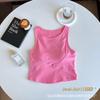 Algodão Puro hot girl colete esportivo de ombro largo feminino peça única com bojo para usar por dentro ou por fora top sem mangas pura sedução hot girl roupa íntima justa