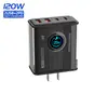 Luz LED redonda de 120W, carregador multi-porta AACC, adequado para telefones Apple e Android, carregador 5V 2A 12W