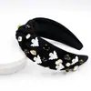 Diadema Nueva Transfronteriza de Tela para Halloween con Pedrería Acrílica Pegajosa Accesorios de Fantasma Accesorios para el Cabello de Moda Anudados para Mujeres