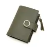 Billetera Corta Pequeña Fresca Estilo Coreano para Mujer con Hebilla Piel PU Color Sólido Linda Cartera Pequeña Porta Tarjetas Bolso de Mano