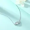 Moda Europea y Americana Plata de Ley 925 Circonita Joyería de Plata Collar para Mujer Lujo Accesible Nicho Rombus Cuadrado Colgante Collar