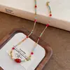 Joias para Mulheres, High-End, Luxo Leve, Colar de Nicho, Strass Galvanizados, Corrente Colorida de Contas, Acessórios de Vestuário Multicoloridos para Praia
