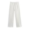 Moletom Feminino com Gola Redonda e Acabamento Escovado Branco + Calça Casual com Cordão e Cintura Elástica Estilo Europeu e Americano Novo Estilo