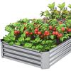 Suministro Exclusivo Transfronterizo de Cajas de Semilleros de Metal de 47 Pulgadas para Huerto, Cajas para Plantar Flores en Patio, Macizos de Flores, Camas de Jardín