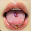 Uña de lengua con recubrimiento acrílico, decoración de lengua con cuentas de mina, acero inoxidable, cuerpo de uña de lengua AB, joyería para piercing, fábrica directa, venta al por mayor