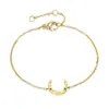 St.Delan Novos Acessórios Simples de Aço Inoxidável Criativo Bracelete em Forma de Lua para Mulheres Banhado a Ouro Moda Pulseira Pulseira