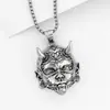 Colar Pingente Cruzado Retro Maligno Hannya de Liga Metálica, Acessórios de Colar Masculino Únicos de Nicho Tendência Atacado
