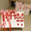 Horquilla Roja con Lazo y Borla para Niños de Año Nuevo, Horquilla Linda para Niña, Adorno para el Cabello de Año Nuevo, Accesorios para el Cabello del Festival de Primavera para Niños