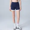 Shorts de Yoga de Tiro Alto Bloque de Color Melocotón Levanta Glúteos sin Costuras Incómodas, Shorts Deportivos para Correr, Fitness y Ciclismo, Shorts de Tres Cuartos para Mujer