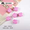 Cuentas Sueltas Cuadradas de Acrílico de 14 mm Estampadas con Puntos de Polca Con Agujeros para Bisutería DIY Cadena de Teléfono Goma para el Cabello Accesorios para el Cabello Accesorios para Joyería