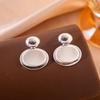 Aretes Geométricos Escarchados Plata Cepillada Estilo Moda Europea y Americana Elegantes Modernos Elegantes Lujo Accesible Aretes de Alta Gama para Mujer