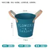 Maceta con Asa de Cuero, Cubo de Flores de Hierro Forjado Vintage Metálico, Adorno para Maceta, Decoración del Hogar Pastoral, Recipiente para Planta en Maceta