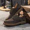 Zapatos Derby Vintage Primavera Nuevo Transpirable Suela Gruesa Zapatos de Herramienta Zapatos Casuales de Cuero Genuino para Hombre