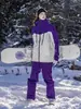 Nuevo Traje de Snowboard para Mujer y Hombre Impermeable Algodón Adhesivo Cortavientos Cálido Nicho Americano Color Sólido Ropa de Exterior
