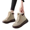 Botas de Nieve Retro de Suela Gruesa para Mujer 2026 Temporada de Invierno Estilo Popular de Celebridad de Internet Botines Cortos de Moda de Color Sólido de Gama Alta de Nicho para Mujer
