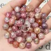 Cuentas redondas de vidrio tipo jade con patrón de dragón teñido en agua, cuentas sueltas para accesorios de ropa DIY, pulseras, collares y joyería