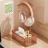 Bonito soporte rosa para auriculares de gaming, estante para pantalla montada en la cabeza, organizador y estante de exhibición para escritorio de computadora