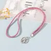 2024 Creativo 6 Filas Strass Lanyard para Teléfono Cadena Larga Correa de Muñeca Anti-Caída Universal Portapase de Trabajo
