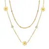 Collar que no se decolora para mujer, versátil flor de margarita pequeña de oro de 18k, joyería de crisantemo electrochapada al vacío, acero inoxidable 304