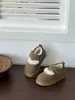 Estilo Coreano Inverno Crianças Sapatos de Couro Genuíno Crianças Botas de Neve Meninas Sapatos de Algodão Botas Curtas Meninas Botas de Princesa com Pelo Forradas com Lã e Engrossadas