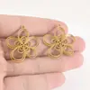 Acero Inoxidable 304 Colgante de Flor Transfronterizo Accesorios Moda Nicho DIY Collar Pulsera Joyería Colgante de Pétalo Hueco