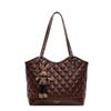 Bolsa com Padrão de Diamante para Mulheres Nova Coleção Primavera 2026 Estilo Bordado Xadrez Grande Capacidade Transversal Ombro Bolsa Tote Bolsa de Trabalho para Mulheres
