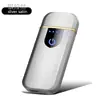 Criativo novo isqueiro de metal leve e pequeno com fio de aquecimento eletrônico de carregamento de cigarro tela sensível ao toque display de energia mais leve