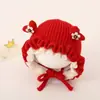 Gorro de Punto con Volantes de Flores Pequeñas para Bebé Otoño/Invierno Unisex para Niños Gorro de Lana para Bebé Primavera/Otoño Gorro de Princesa de Punto