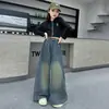 Jeans Anchos Nuevos de Primavera y Otoño para Niñas Tendencia Cintura Alta Niños Largos Niñas Estilo Coreano Sueltos de Mezclilla Pantalones Largos Versátiles